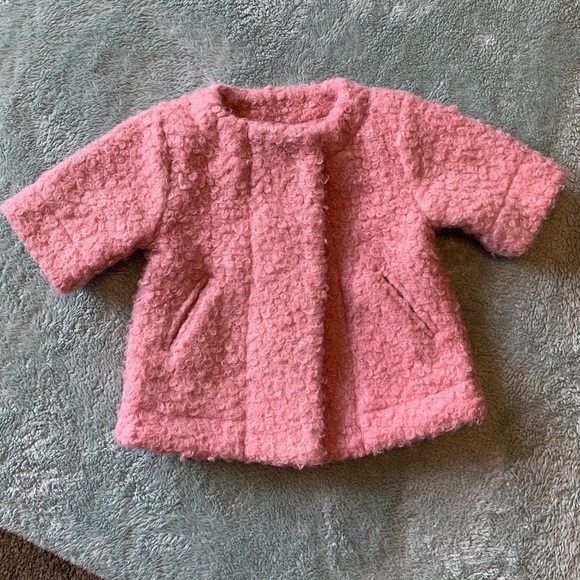 Habitual Kid Pink Boucle Baby Girl Jacket Pea Coat Size 12 Months Used